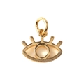 Golden evil eye pendant with micro-pave zircons for DIY jewelry making accessories - Hollow Eye 10