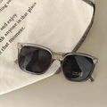 Kids cool transparent gray square sunglasses with UV400 protection and dark lenses - Transparent Gray Frame & Gray Lenses