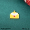 Christmas envelope pendant in yellow enamel with Merry Christmas heart detail - Christmas Envelope Heart Style (KLJ10419-ZLA)