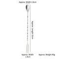 Silver dual-purpose long handle 304 stainless steel bar spoon with fork and spiral design - Silver Large Bar Spoon [Thickened] [304 Steel]