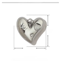 Dibujo técnico que muestra las dimensiones de 13mm y peso del colgante corazón - YE778-1-Plata Corazón Circonita