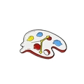 Kreative Künstlerpalette Emaille-Brosche mit Uhrzeigern und bunten Farbtupfern - Paletten-Uhr (CC759)