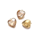 Macro detail of champagne crystal heart pendants with gold plated metal frames - Champagne Heart Pendant (13*15mm)