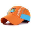 Orange and blue breathable mesh baseball cap with basketball embroidery for kids - Orange