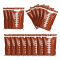 Brown football shaped paper gift bags with white laces and handles for sports parties - Brown Football Shaped Gift Bags 10PCS