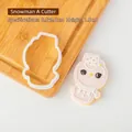 Cartoon snowman cookie cutter in white plastic, 5.5x8.4cm size for Christmas baking - Snowman A (PC0245)