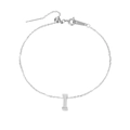 Personalized silver stainless steel chain anklet with letter I pendant for women - Letter I / Silver