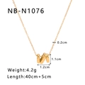 Detailed size specifications for 18K gold plated hollow N pendant necklace NB-N1076 - Hollow Letter N Style (NB-N1076) / 18K Gold
