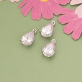 Ciondoli a goccia in zircone rosa con castone in argento per creazione di gioielli - Rosa / Base Argento