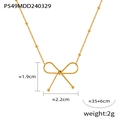 Collana minimalista con ciondolo a fiocco dorato e dettagli di perle fini - Collana a Fiocco / Oro