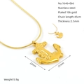 18k gold plated stainless steel anchor coin pendant necklace with snake chain - Classic Anchor Pendant Style (ZYG1646+066)