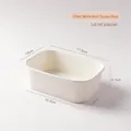 Rectangular 750ml white kraft paper food container for takeout and salad without lid - No Lid / 750ml White Rectangular Box