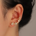 Chic gold butterfly ear cuff for women with micro-paved cubic zirconia butterfly motifs - Gold Butterfly Zirconia Ear Hook Style (DZ-444) / Gold