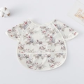 Waterproof baby bib with short sleeves featuring mushroom and forest animal prints - (super Soft) Shawl - Garden Mouse / One Size