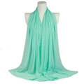 Elegant mint green pearl chiffon long scarf wrap for women shown on a mannequin - Emerald Green