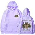 Lavender Alligator Alcatraz hoodie with drawstring hood and kangaroo pocket - Lavender