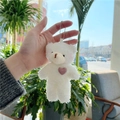 White Bear With Simple Chain & Pink Heart