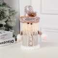 Babbo Natale decorativo con paillettes oro rosa e barba per decoro natalizio - Babbo Natale