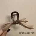 Large 11cm gradient brown bow hair claw clip for thick hair in minimalist resin style - Gradient Fishtail Brown-11cm