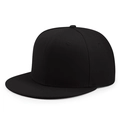 Cappellino hip hop nero classico con visiera piatta e design strutturato a sei pannelli - 56-60cm / Nero