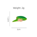 Broche en émail chapeau de soleil vert avec fleurs et étoile, 3cm x 1,2cm - Casquette Militaire Étoile Rouge