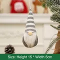 Grey and white striped knit gnome Christmas tree ornament hanging decoration 15x5cm - Grey Style B