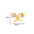 Orecchino a stella dorato con zircone e chiusura a vite, misura 0,8x0,93 cm - 1# Forma a Stella e Bobina - Oro