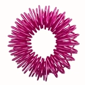 Detailed view of pink spiral metal sensory ring for finger massage and stress relief - Rose Red