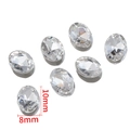 Faceted oval transparent 10x8mm glass rhinestone for DIY nail art and jewelry making - Oval Cut (8*10mm)