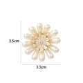 Eleganter 3,5cm Sonnenblumen-Brosche mit Strass und Kunstperlen in Gold-Optik - Sonnenblumenstil (XX0100)