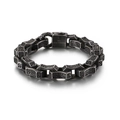 Bracciale vintage in acciaio inossidabile 316L argento con incisione di nuvole punk - 20.5CM / Stile con Motivo a Nuvole (KB118451-BDJX)