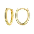 Elegant gold plated 925 sterling silver hoop earrings with minimalist circular design - Round Style / Gold