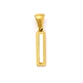 Gold rectangular pendant necklace with beaded edges and white shell inlay detail - Letter I (Single Pendant)