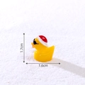 Miniature Christmas duck figurine wearing a Santa hat and sunglasses for DIY landscape - Christmas Sunglasses Duck