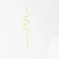 Creative green PET reusable wavy straw with spiral loop design on white background - Small Circle Light Green