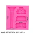 Pink Roman column silicone mold for fondant and resin crafts, size 10x9.5x1.5cm - Pink