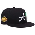 Casquette hip-hop noire à bord plat avec broderie Los Angeles A et motif de palmier - Réglable / Noir