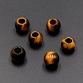 Set of 6 natural tiger eye stone loose beads with 12mm large holes for DIY jewelry - 1 Piece / Tiger Eye Stone Bracelet