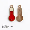 Enamel thermometer charms in red and white finish for medical nursing jewelry making - Thermometer