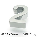 Polished silver number 2 stainless steel pendant for necklace jewelry 11x7mm size - Number 2 (KLJ4355-Z)