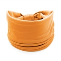 Bohemian orange elastic wide headband made of soft knitted cotton fabric for sport - Orange