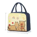 Navy blue Capybara lunch bag with insulated lining and portable handles, 23cm length - Navy Cute KBLP