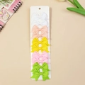 Set of 10 colorful grosgrain ribbon bow hair clips for babies in five bright shades - White Orange Yellow Pink Green Mixed (#27)