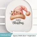 Pegatina para inodoro con gorro de Papá Noel rosa y texto FAMILY Christmas, PVC 28x26cm - Navidad Rosa 03-Gorro de Navidad