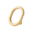 Espejo de maquillaje ovalado de plástico beige sobre fondo blanco, estilo minimalista - Amarillo-Redondo