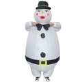 Inflatable snowman costume with black top hat and red bowtie for festive party events - Gentleman Snowman / One Size