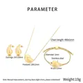 Detalle del conjunto de joyas en acero inoxidable chapado en oro de 18K con gotas y collar - Estilo Dorado (KS221343-KFC) / Dorado