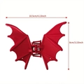 Gothic red bat wing hair claw clip for women, punk style matte shark clip, size 4.13 inch - 39# Red Bat