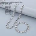 Set collana e bracciale a catena NK 3:1 in acciaio inossidabile largo 7mm - Bracciale 20CM / Catena Curb Texturizzata Acciaio