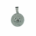 Silver Cancer zodiac circular pendant necklace with white crystals for men - Cancer (Pendant Only) / Silver